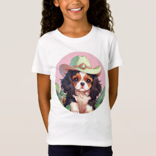 Cavalier King Charles Pastellrosa Cowboy T-Shirt
