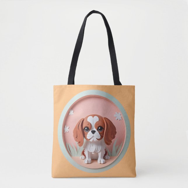 Cavalier King Charles Pink Pastellpapier schneiden (Vorderseite)