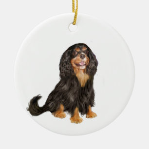 Cavalier King Charles (R) - Schwarz und lohfarben. Keramikornament