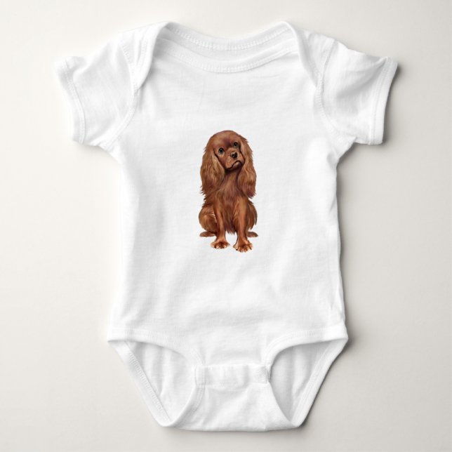 Cavalier King Charles - Ruby Baby Strampler (Vorderseite)