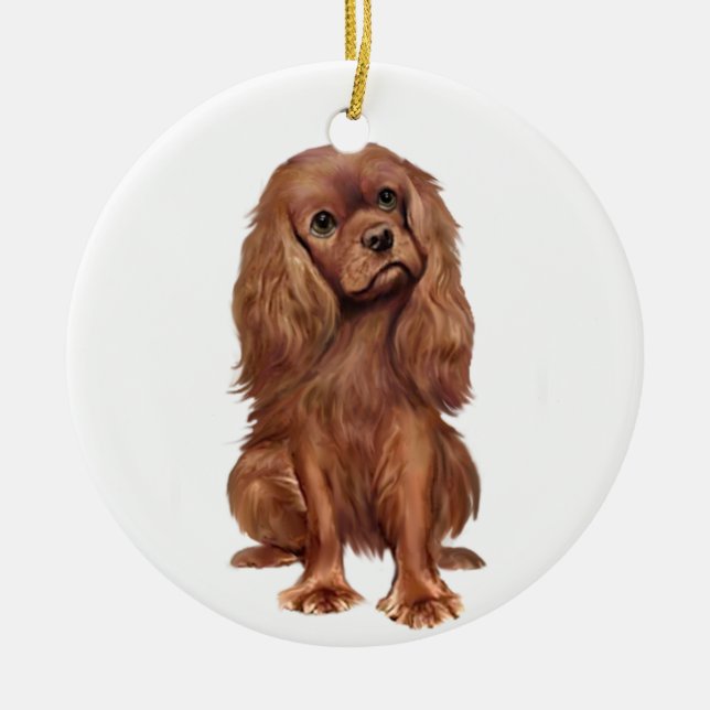 Cavalier King Charles - Ruby Keramikornament (Vorne)