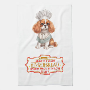 Cavalier King Charles Spanel Baking Gingerbread Geschirrtuch