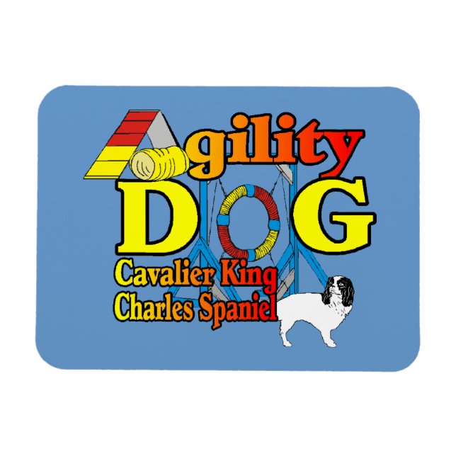 Cavalier King Charles Spaniel Agility Magnet (Horizontal)