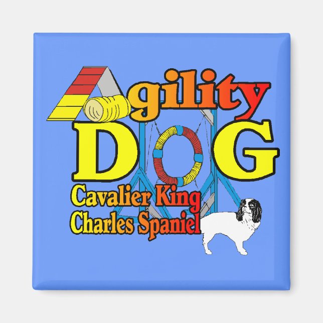 Cavalier_King_Charles_Spaniel_Agility Magnet (Vorne)
