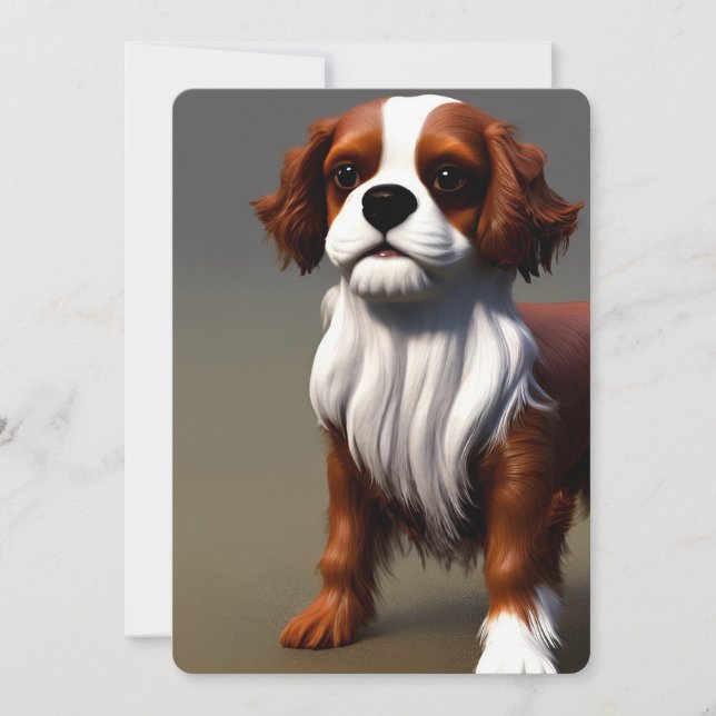 cavalier king charles spaniel AI8 Einladung (Vorderseite)