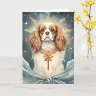 Cavalier King Charles Spaniel als Weihnachtsgel Karte