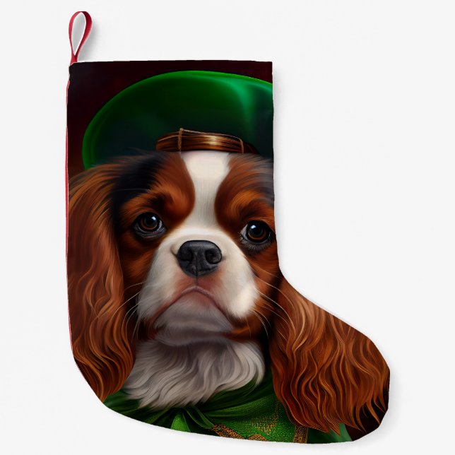 Cavalier King Charles Spaniel am St. Patrick's Day Kleiner Weihnachtsstrumpf (Vorderseite)