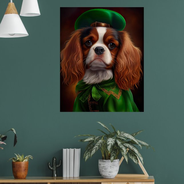 Cavalier King Charles Spaniel am St. Patrick's Day Poster (Wohnzimmer 1)