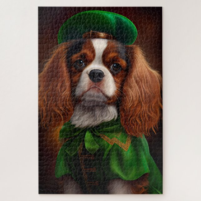 Cavalier King Charles Spaniel am St. Patrick's Day Puzzle (Vertikal)