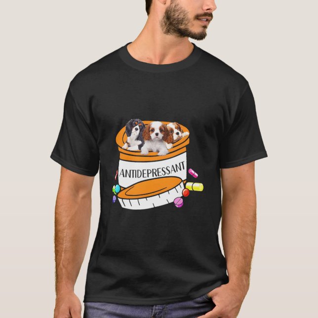 Cavalier King Charles Spaniel Antidepressivant T-Shirt (Vorderseite)
