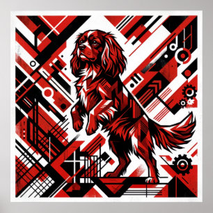 Cavalier King Charles Spaniel Art Deco Poster Bo