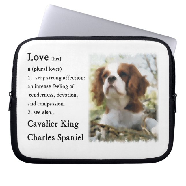 Cavalier King Charles Spaniel Art Liebe is Laptopschutzhülle (Vorderseite)