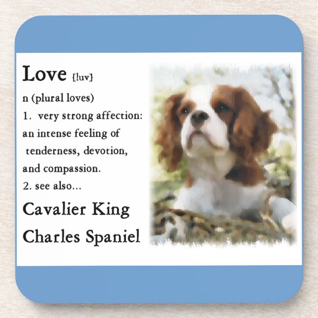 Cavalier King Charles Spaniel Art Liebe is Untersetzer (Vorderseite)