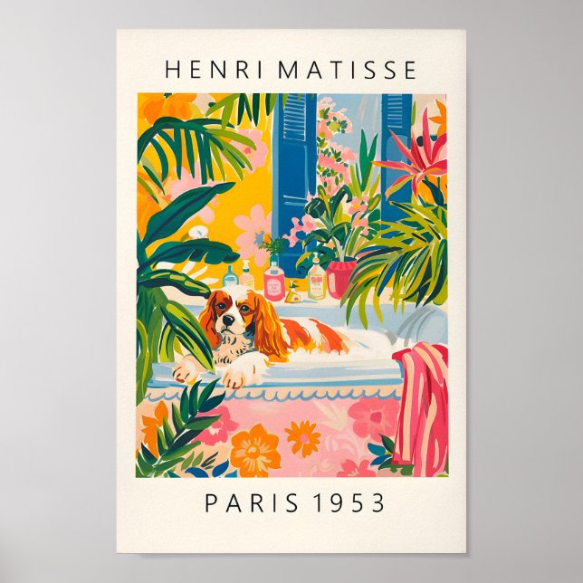 Cavalier King Charles Spaniel Art Print, Funny Bat Poster (Vorne)