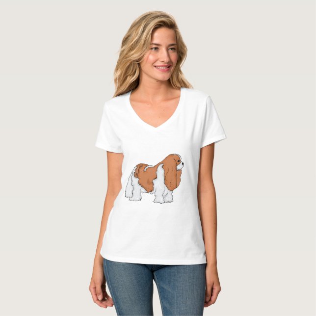 Cavalier King Charles Spaniel Art T-Shirt (Vorderseite Vollansicht)
