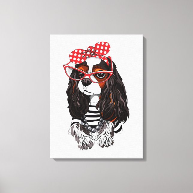 Cavalier King Charles Spaniel aus Paris mit Liebe Leinwanddruck (Vorderseite)
