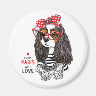 Cavalier King Charles Spaniel aus Paris mit Liebe Magnet
