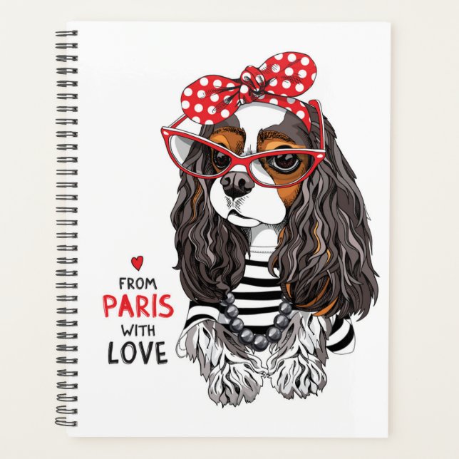 Cavalier King Charles Spaniel aus Paris mit Liebe Planer (Vorderseite)