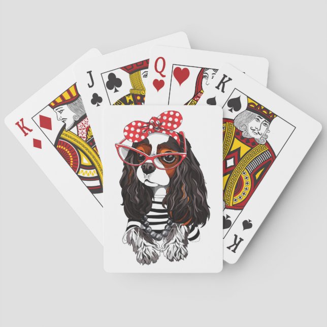 Cavalier King Charles Spaniel aus Paris mit Liebe Spielkarten (Rückseite)