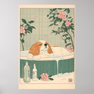 Cavalier King Charles Spaniel Badezimmer Kunst Dru Poster