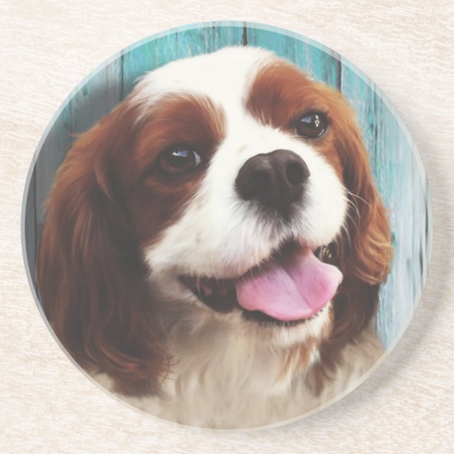 Cavalier King Charles Spaniel - Baxter Sandstein Untersetzer (Vorne)