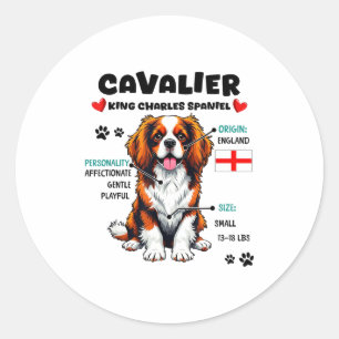 Cavalier King Charles Spaniel Besitzer Lustiger Hu Runder Aufkleber