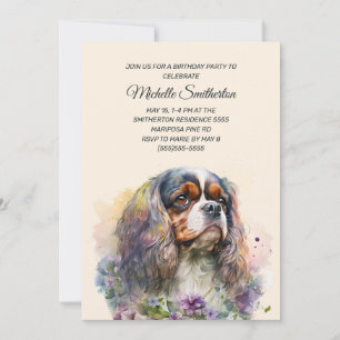 Cavalier King Charles Spaniel Birthday Einladung