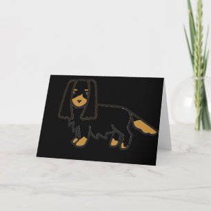 cavalier king charles spaniel black and tan cartoo karte