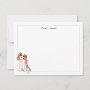 Cavalier King Charles Spaniel Blaue Umrandung Mitteilungskarte