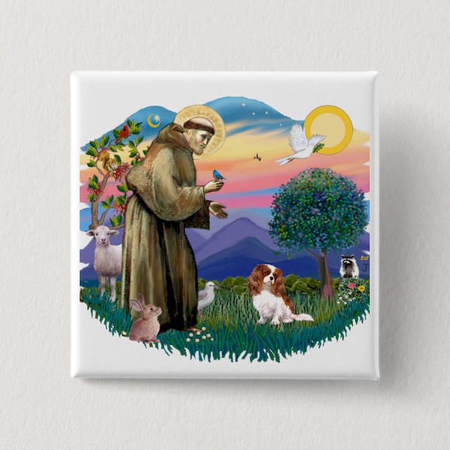 Cavalier King Charles Spaniel (Blenheim #2) Button (Vorderseite)