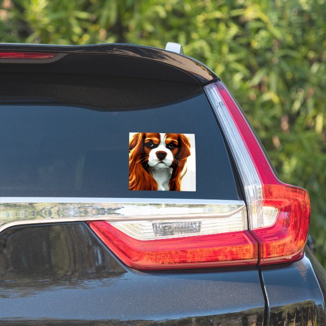 cavalier king charles spaniel blenheim anime aufkleber (Auto Seite)
