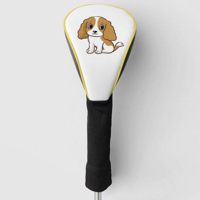 cavalier king charles spaniel blenheim Cartoon Golf Headcover (Vorderseite)