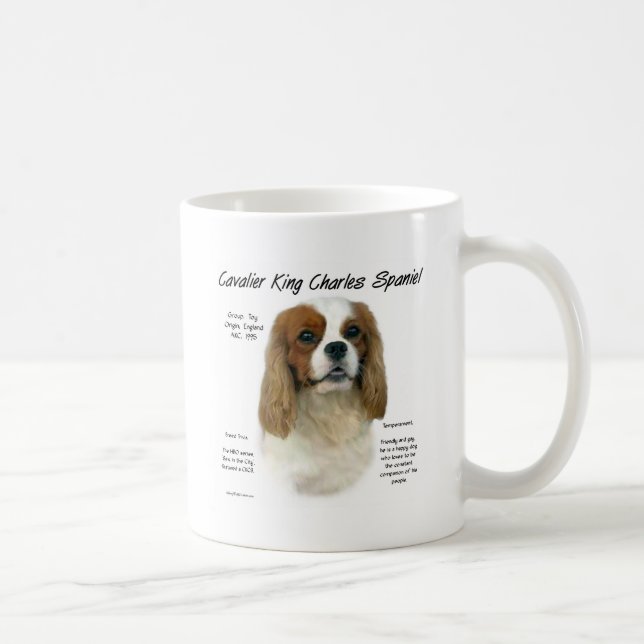Cavalier King Charles Spaniel (Blenheim) Geschicht Kaffeetasse (Rechts)