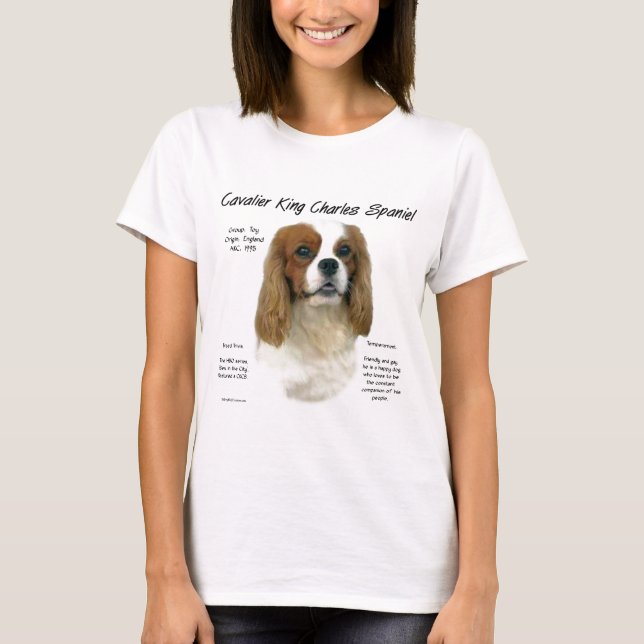 Cavalier King Charles Spaniel (Blenheim) Geschicht T-Shirt (Vorderseite)