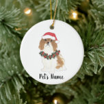 Cavalier King Charles Spaniel (Blenheim) Keramik Ornament<br><div class="desc">Machen Sie die schöne Liste in diesem Jahr mit einem Ornament Ihrer Lieblings-kleine Elf!</div>