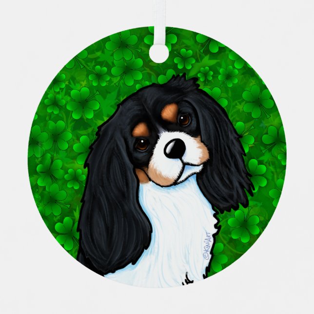 Cavalier King Charles Spaniel Button Ornament Aus Metall (Vorderseite)