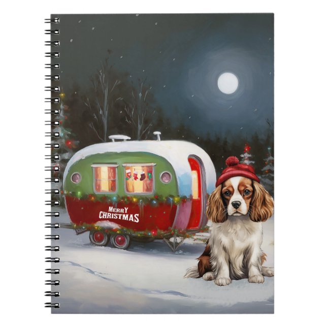 Cavalier King Charles Spaniel Caravan Weihnachten Notizblock (Vorderseite)