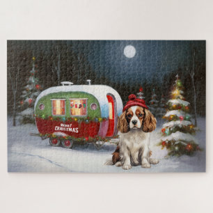 Cavalier King Charles Spaniel Caravan Weihnachten Puzzle
