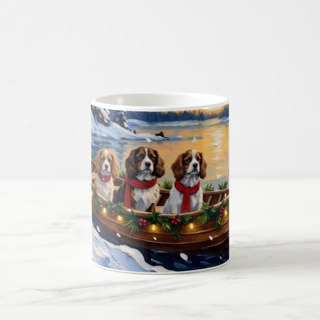 Cavalier King Charles Spaniel Christmas Boat Kaffeetasse (Mittel)
