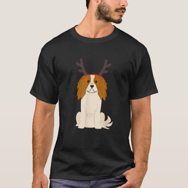  Cavalier King Charles Spaniel Christmas Cute Rein T-Shirt (Vorderseite)