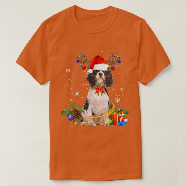 Cavalier King Charles Spaniel Christmas Lights San T-Shirt (Design vorne)