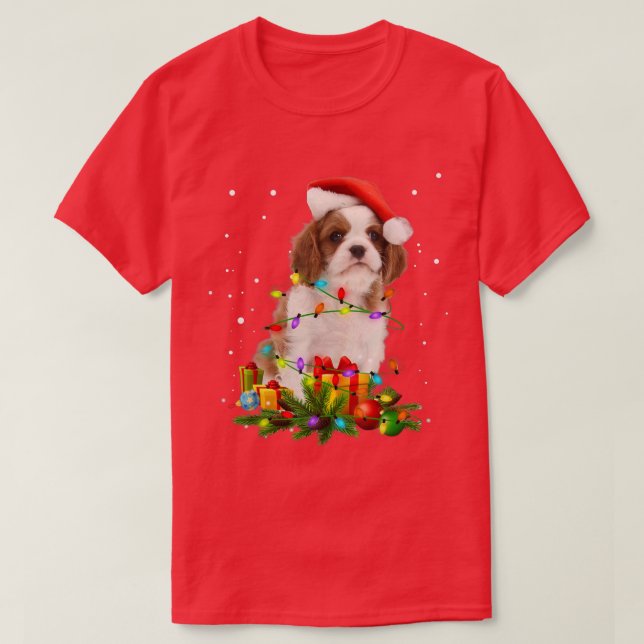 Cavalier King Charles Spaniel Christmas Lights Xma T-Shirt (Design vorne)