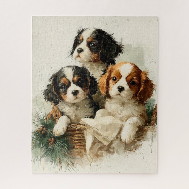 Cavalier King Charles Spaniel Christmas Puzzle (Vertikal)