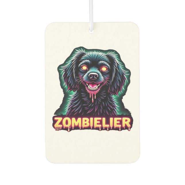 Cavalier King Charles Spaniel CKCS Zombie-Hund Hal Autolufterfrischer (Vorderseite)