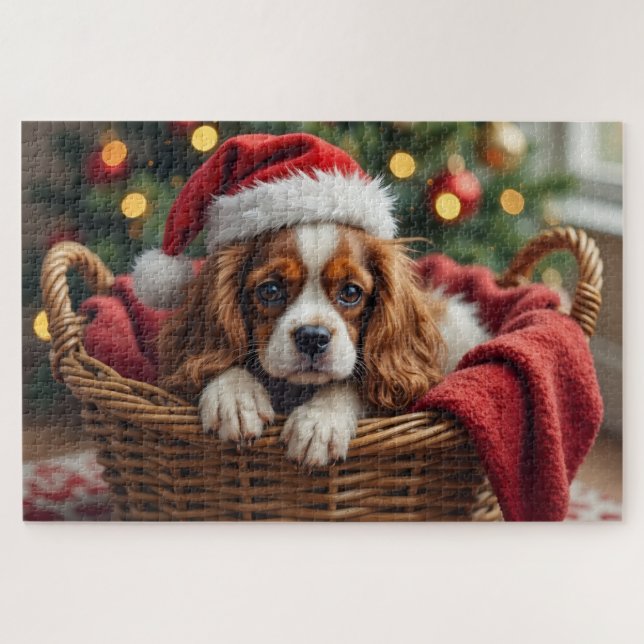 Cavalier King Charles Spaniel Cozy Basket Puzzle (Horizontal)