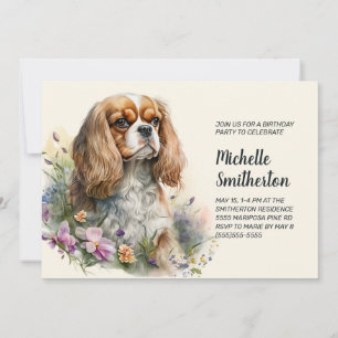 Cavalier King Charles Spaniel Damen Geburtstag Einladung