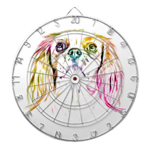 Cavalier King Charles Spaniel Dog Art Painting Dartscheibe