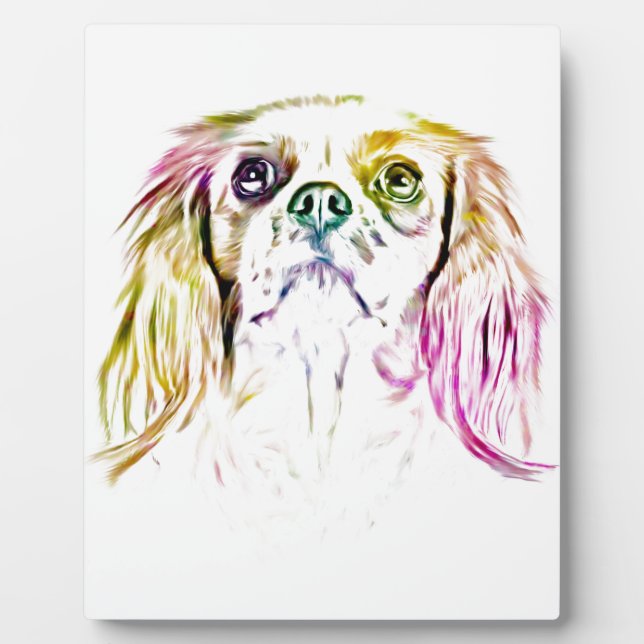 Cavalier King Charles Spaniel Dog Art Painting Fotoplatte (Vorderseite)