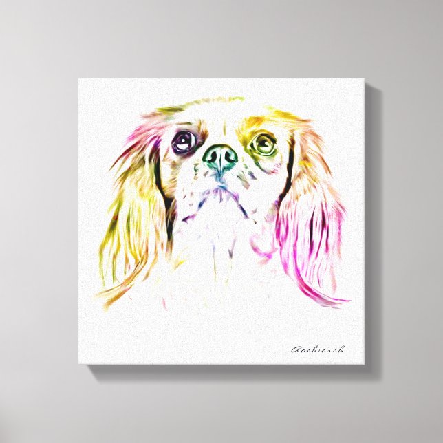 Cavalier King Charles Spaniel Dog Art Painting Leinwanddruck (Vorderseite)