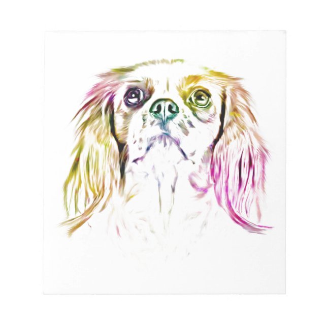 Cavalier King Charles Spaniel Dog Art Painting Notizblock (Vorderseite)